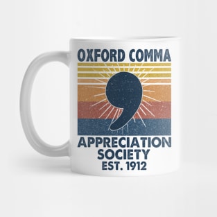 Oxford Comma Appreciation Society Est. 1912 Vintage Shirt Mug